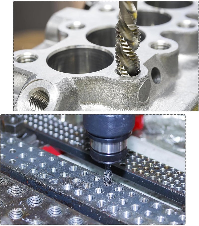 Boxonly Spiral Flute Thread Tap M10 x 1.5mm, for Processing Blind Holes and Sticky Materials, HSS Nitriding Coated, H2 Tolerance, Metric Machine Threading Tap Screw Thread Tapping Tool, 1pcs - Image 4